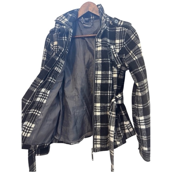 Jou Jou Black and White Flannel Zip Up Winter Coat - Picture 6 of 9